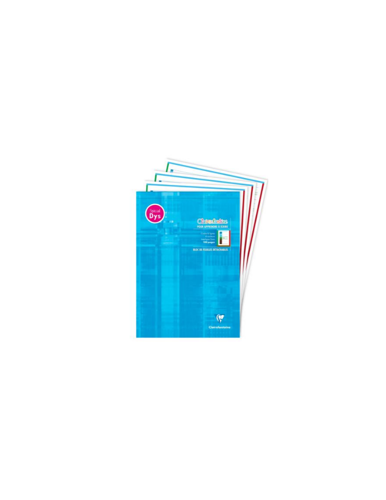 Bloc d'écriture spécial Dys encollé en-tête A4 100 pages détachables c