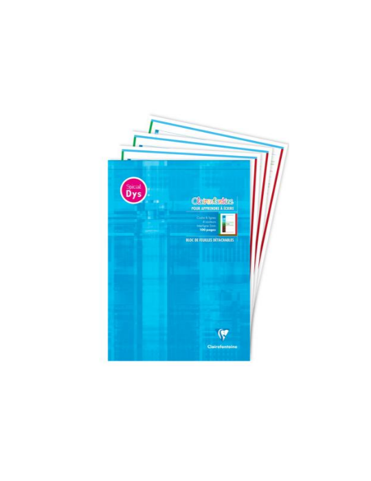 Bloc d'écriture spécial Dys encollé en-tête A4 100 pages détachables c