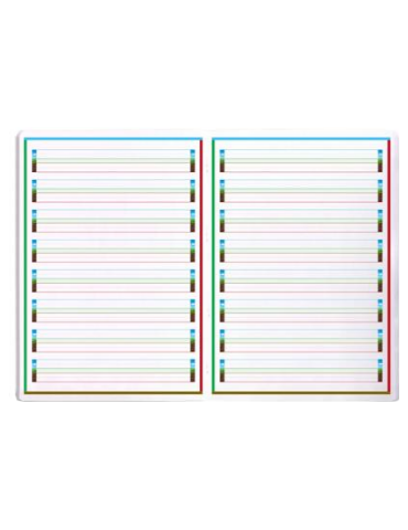 Cahier Agrafé - 17x22 cm - 48 Pages Réglure 4 couleurs Spéciale DYS In 2