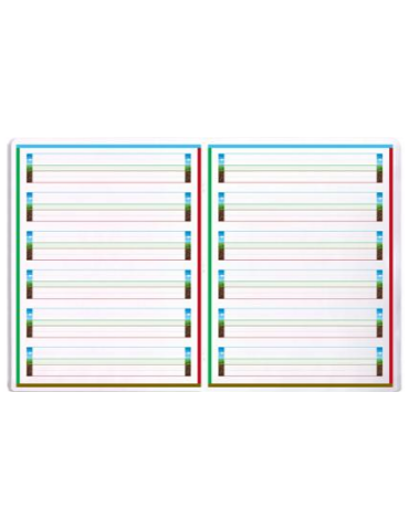Cahier d'écriture piqué spécial Dys 17x22 cm 48 pages cadre et lignes 2