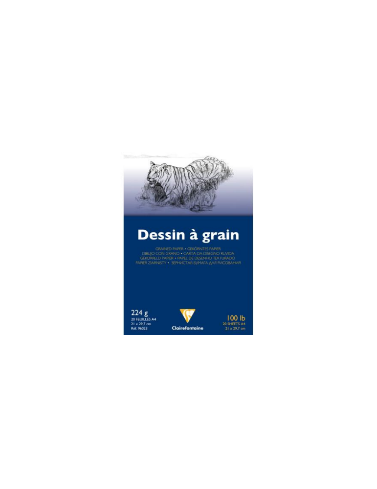 Dessin à Grain bloc collé 20F A4 224g + 5 gratis