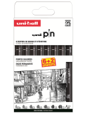 Pochette feutres Uni Pin 6 + 2 gratuit