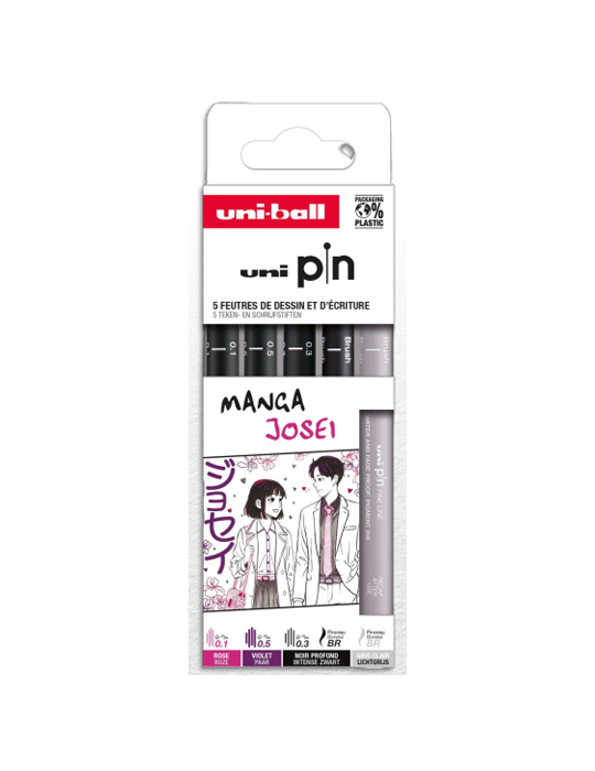 Pochette de 5 feutres pin techniques calibrés