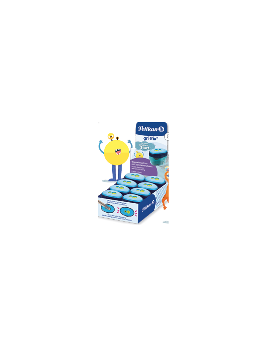 Présentoir Griffix GDAB 8 taille-crayons double bleu