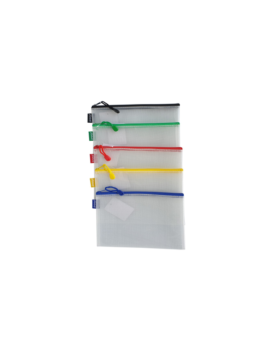 Etui A4 met gekleurde ritssluiting geel