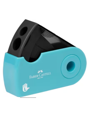 Taille-crayon Faber-Castell SLEEVE double turquoise pour gauchers