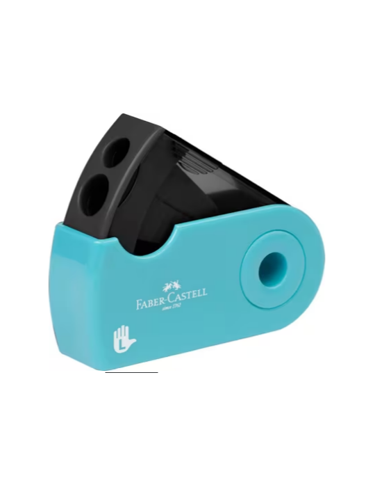 Taille-crayon Faber-Castell SLEEVE double turquoise pour gauchers