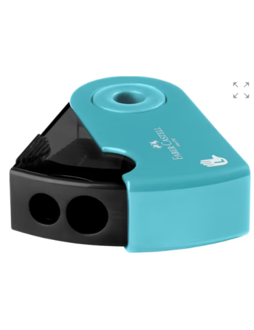 Puntenslijper Faber-Castell SLEEVE dubbel turquoise linkshandig 2
