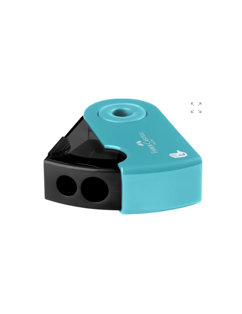 Puntenslijper Faber-Castell SLEEVE dubbel turquoise linkshandig
