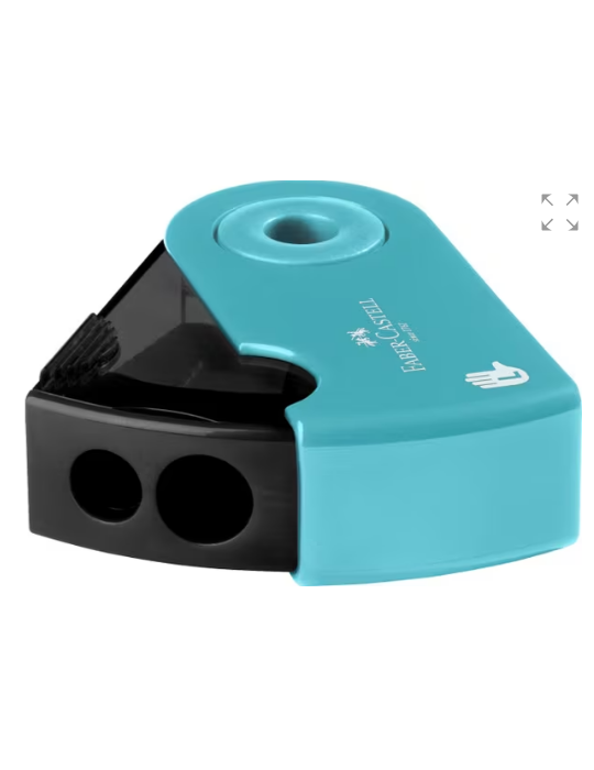 Taille-crayon Faber-Castell SLEEVE double turquoise pour gauchers