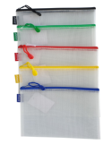 Etui A4 met gekleurde ritssluiting blauw