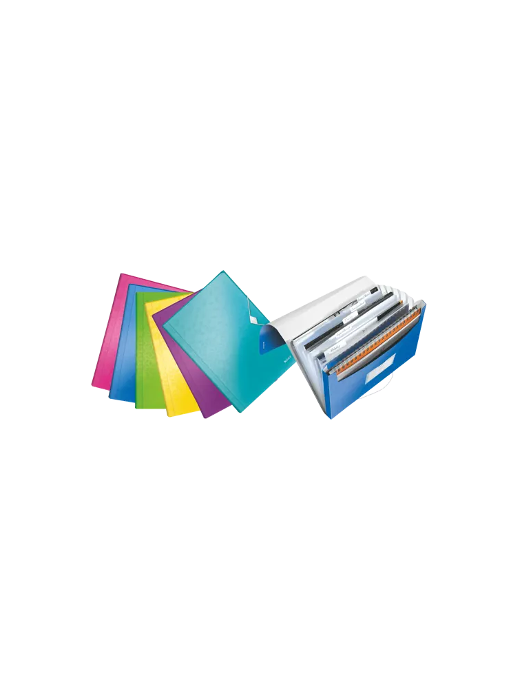 Leitz Wow farde de projets PP A4 6 compartiments bleu