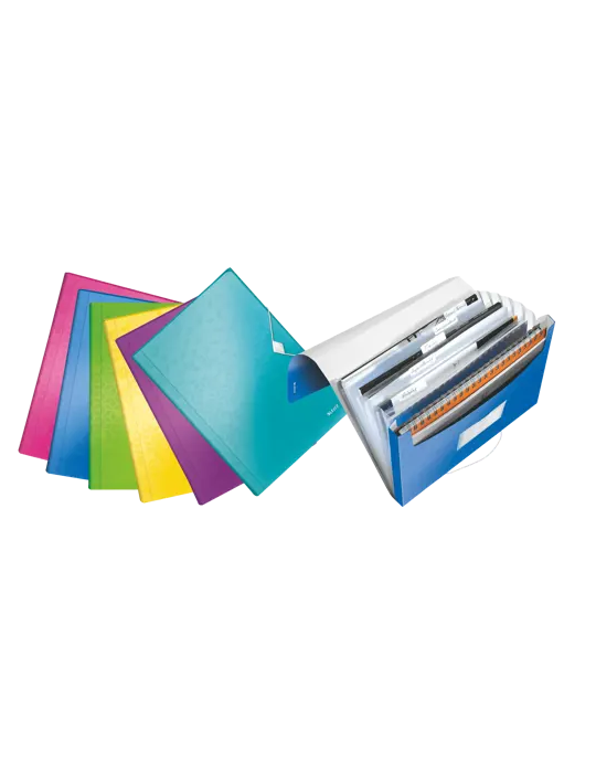 Leitz Wow farde de projets PP A4 6 compartiments bleu glacier