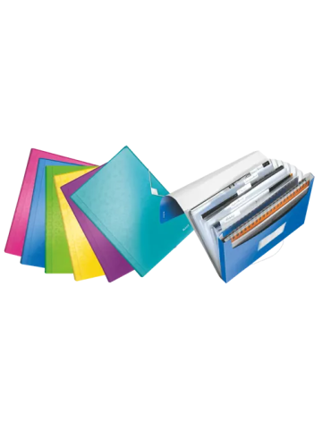 Leitz Wow farde de projets PP A4 6 compartiments pourpre
