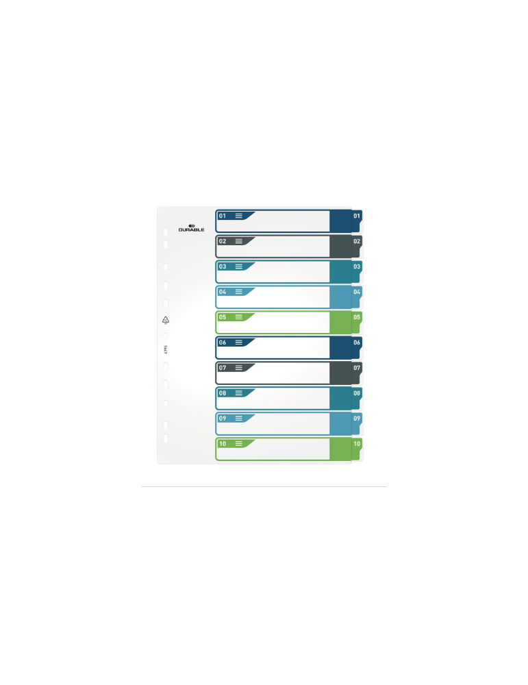 Intercalaires imprimable A4+ 1-10 tabs