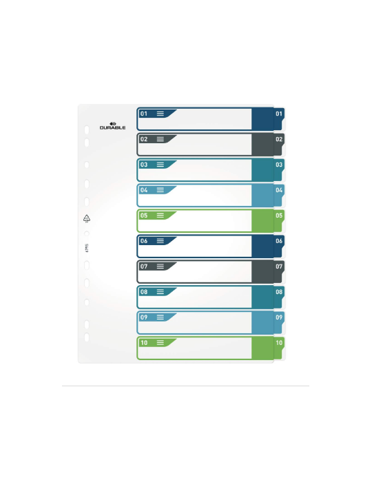 Intercalaires imprimable A4+ 1-10 tabs
