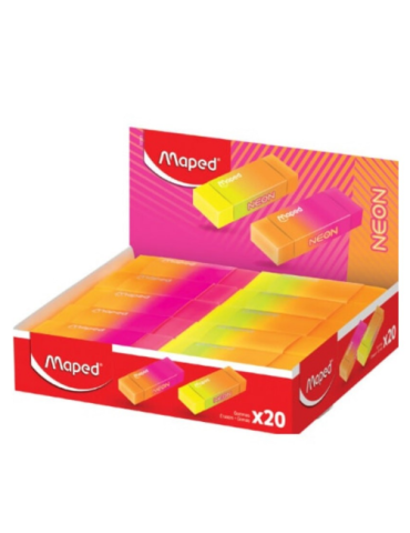 Gomme NEON, coloris assortis, en présentoir