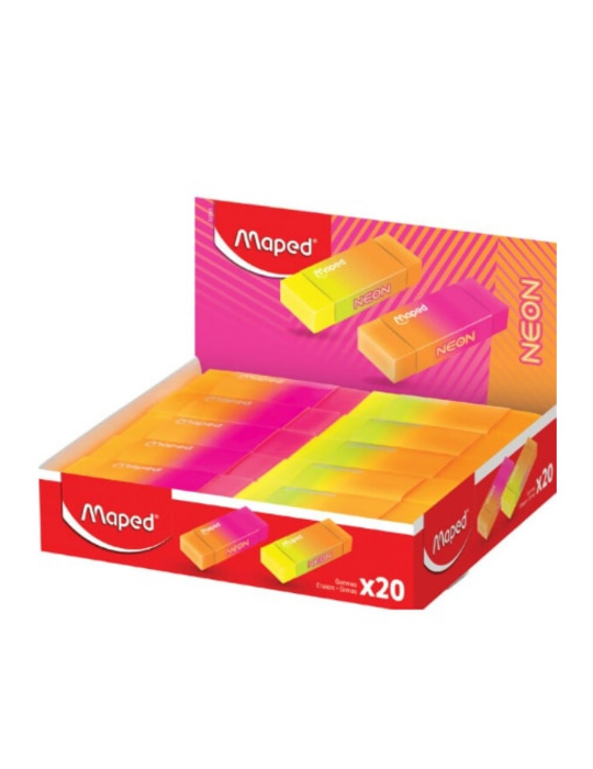 Gomme NEON, coloris assortis, en présentoir