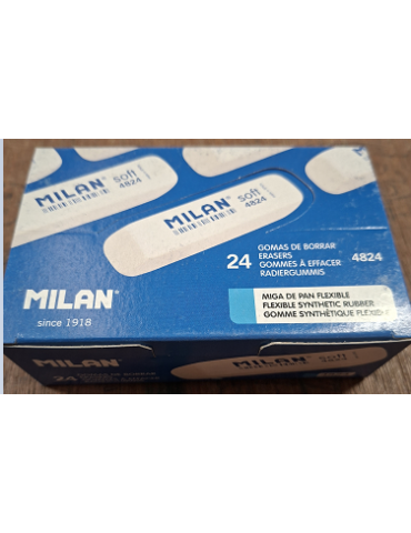Box 24 bevelled flexible soft synthetic rubber eraser 4824, white colo