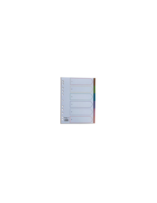 Intercalaires A4 Tr. PP 150µ 6 Onglets