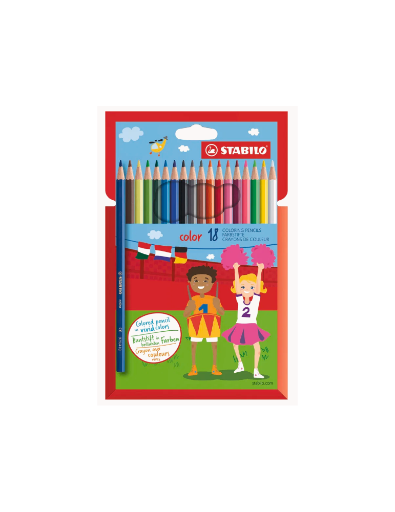 color pencil cardboard wallet 18 pcs