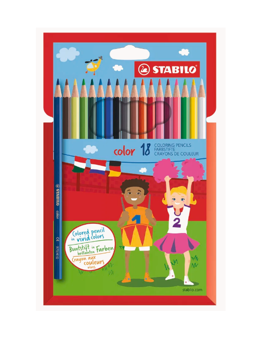 color pencil cardboard wallet 18 pcs
