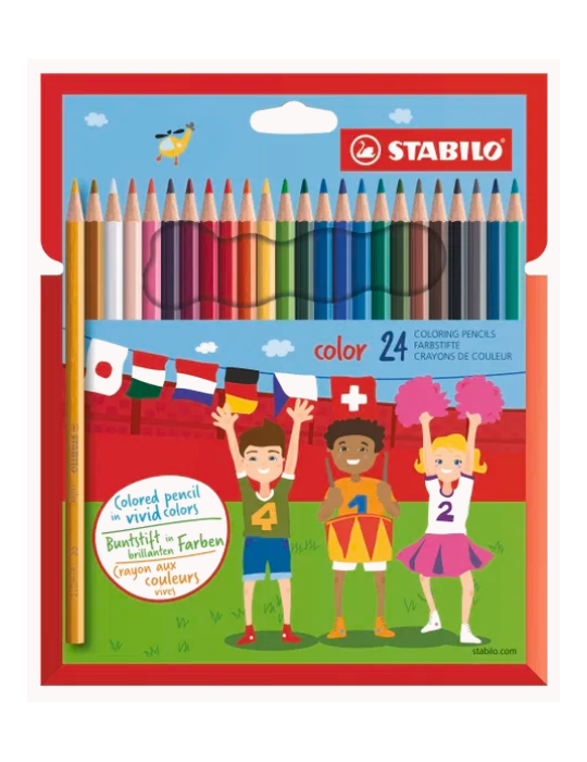 color pencil cardboard wallet 24 pcs