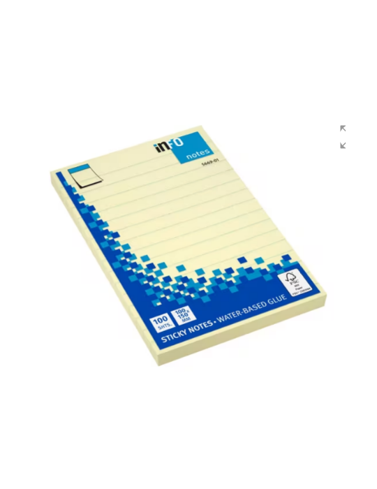 Info Notes 100x150mm geel gelinieerd blok a 100 vel