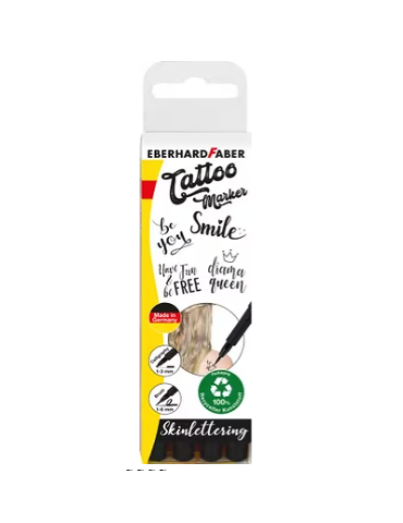 Stylo à tatouer Eberhard Faber 4 pièces Pinceau et calligraphie noir