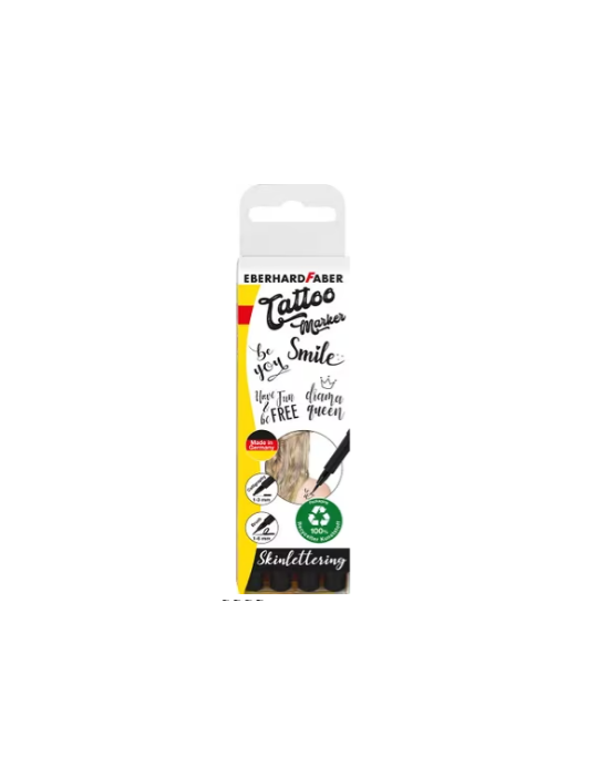 Tattoo stift Eberhard Faber 4 stuks Brush en kalligrafie    zwart