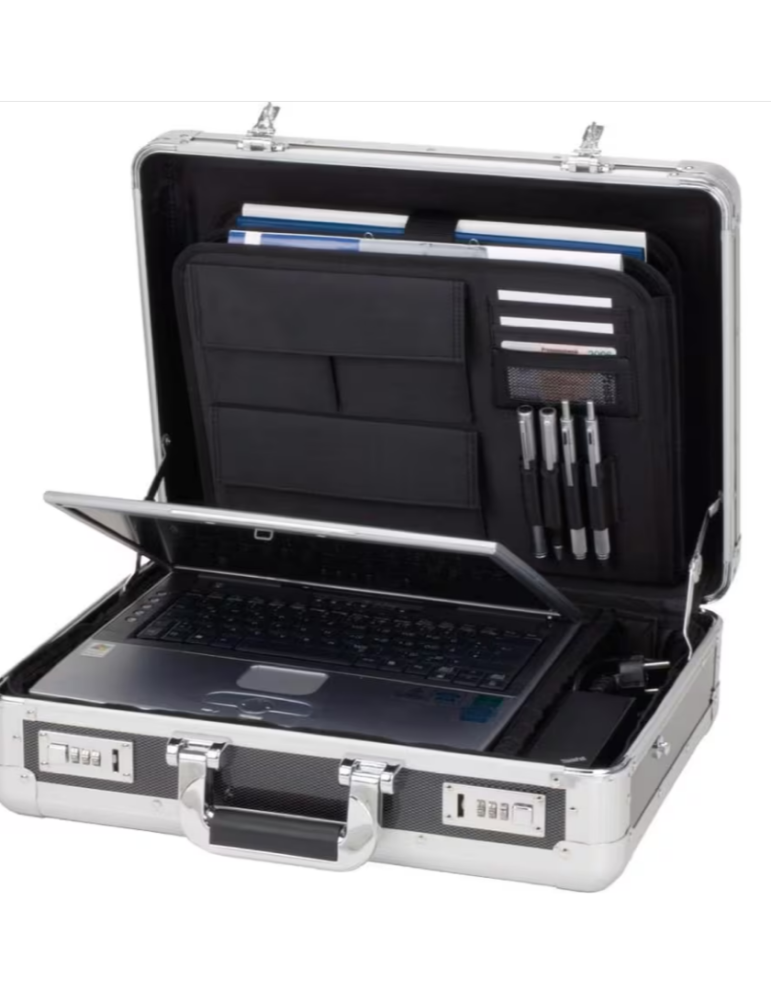 Laptop koffer Alumaxx C-1 aluminium zilver-carbonlook