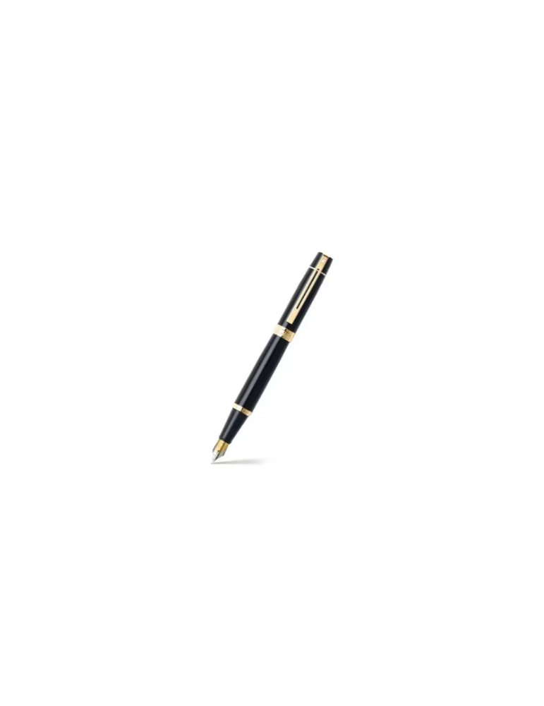 SHEAFFER 300 noir brillant / ton or jaune - Plume M