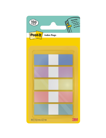 Onglet Post-it 683-5PASTEL 11,9x43,2mm Small 100 onglets