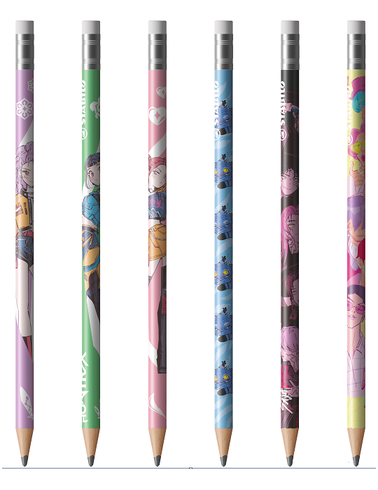 pencil printed with KPop Demon Hunters blister 3 pcs