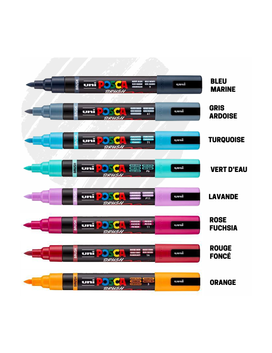 LOT POSCA PC5BR COULEURS BRUSH NEW