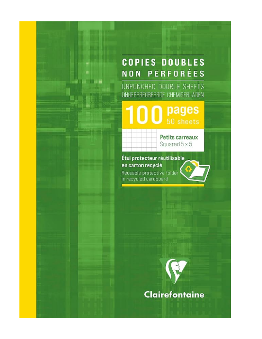 Copies doubles non perforées s/étui 21x29,7cm 100p Q.5x5