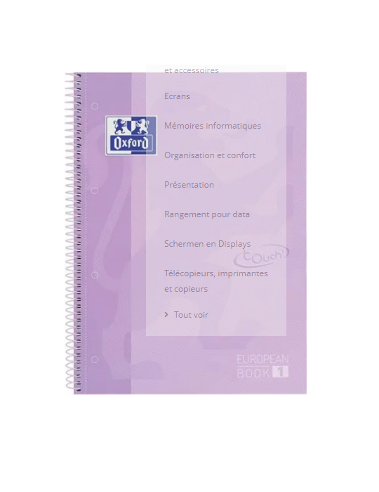 OXFORD SCHOOL Touch Europeanbook 1 A4+ couverture rigide LIGNE 80 feui