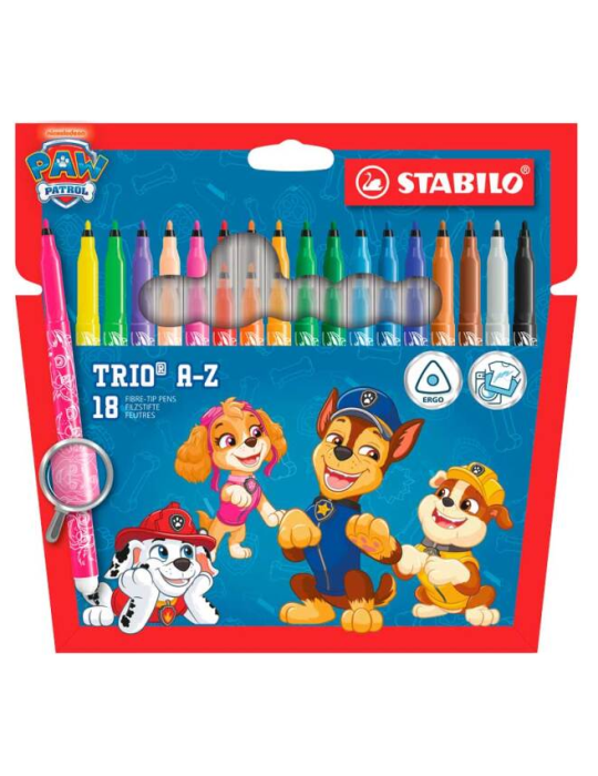 Trio A-Z printed with PAW Patrol wallet 18 pcs