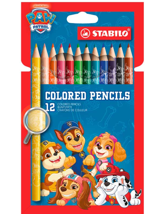 coloured pencil printed with PAW Patrol wallet 12 pcs