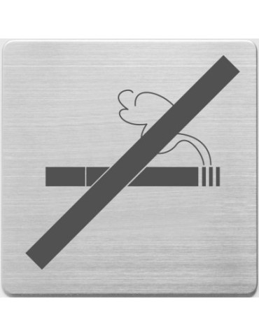 Pictogrammes en inox, Alco 90x90x1mm interdiction de fumer