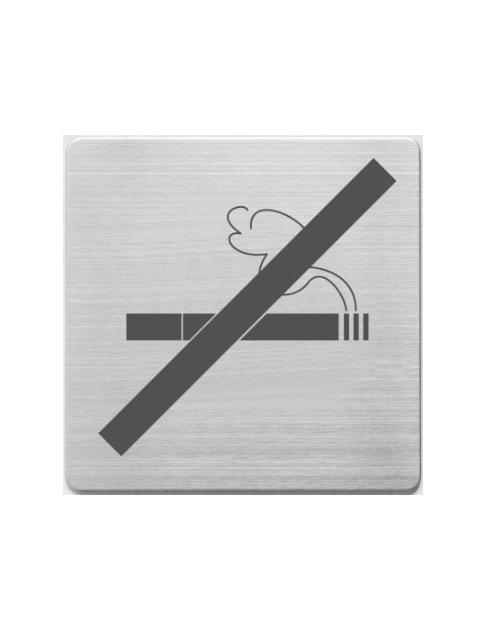 Pictogrammes en inox, Alco 90x90x1mm interdiction de fumer