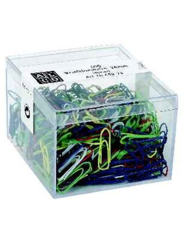 Paperclips Alco 26mm hoekig 500 stuks in doos assorti
