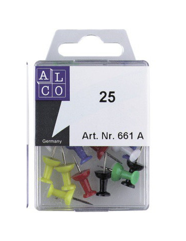 Pushpins Alco doosje a 25 stuks assorti