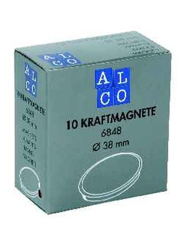 magneet Alco 38mm rond doos a 10 stuks donkergroen