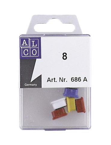 BLISTER 8 MAGNETEN 13X13MM ASS