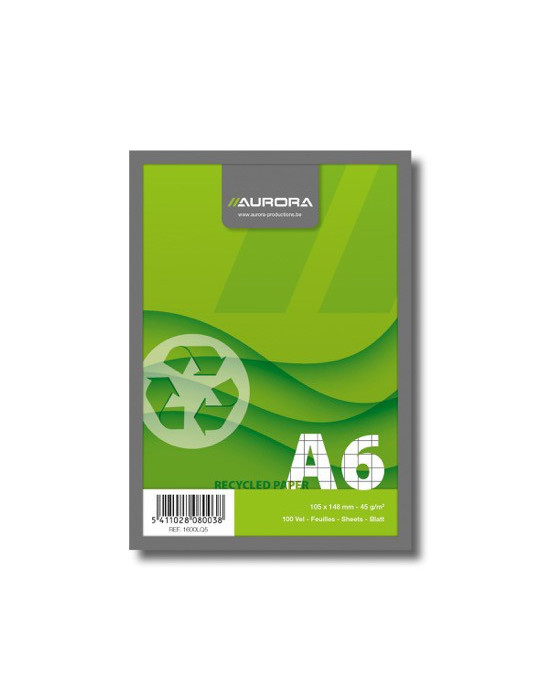 BLOC NOTES A6 100FLLS Q5X5 RECYCLÉ