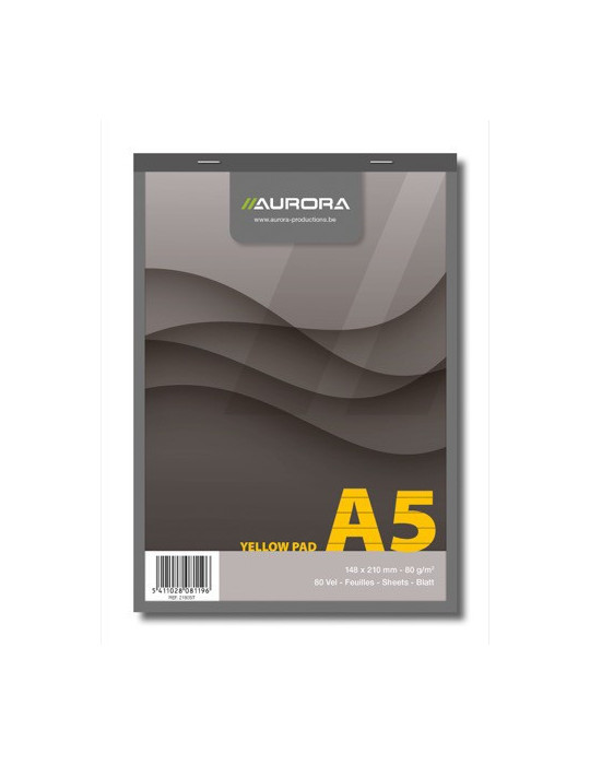 BLOC NOTES A5 80FLLS LIGNÉ JAUNE