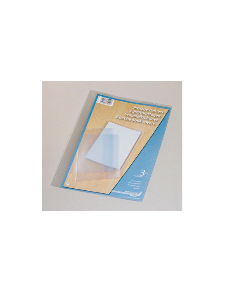 3 PROTÈGE-CAHIERS TRANSP.NEUTRE PP