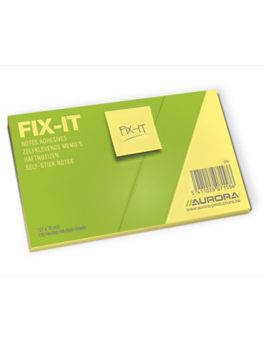 FIX-IT, papier jaune sans bois, jaune, 70g/m², 100fls, 127x76mm