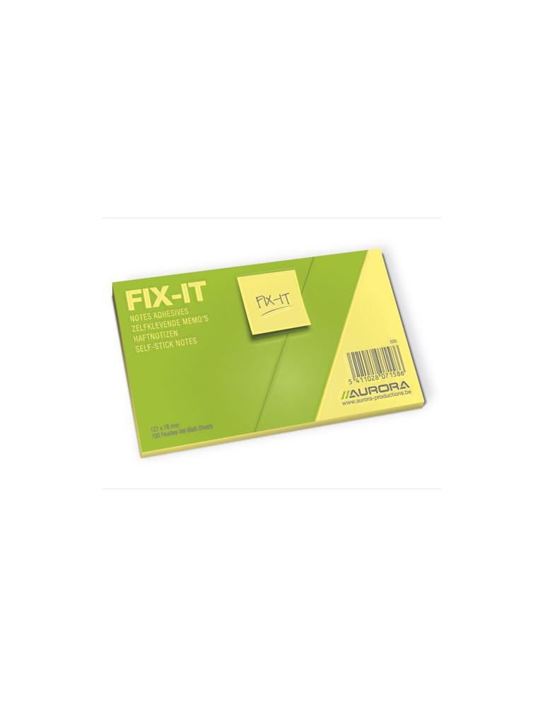 FIX-IT, papier jaune sans bois, jaune, 70g/m², 100fls, 127x76mm